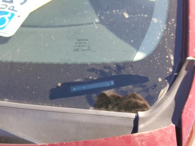 4T1BK1EBXEU107488 - 2014 TOYOTA AVALON BAS BURGUNDY photo 10