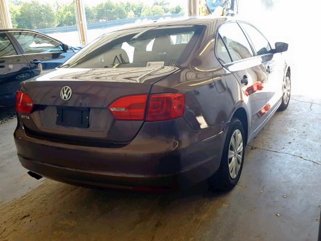 3VW2K7AJ4DM280394 - 2013 VOLKSWAGEN JETTA BASE BROWN photo 4