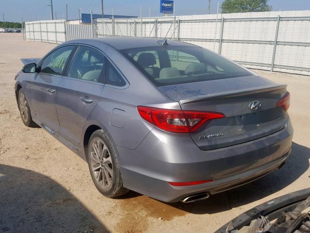 5NPE34AF2FH029454 - 2015 HYUNDAI SONATA SPO GRAY photo 3