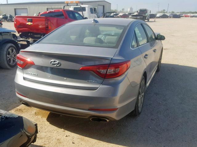 5NPE34AF2FH029454 - 2015 HYUNDAI SONATA SPO GRAY photo 4