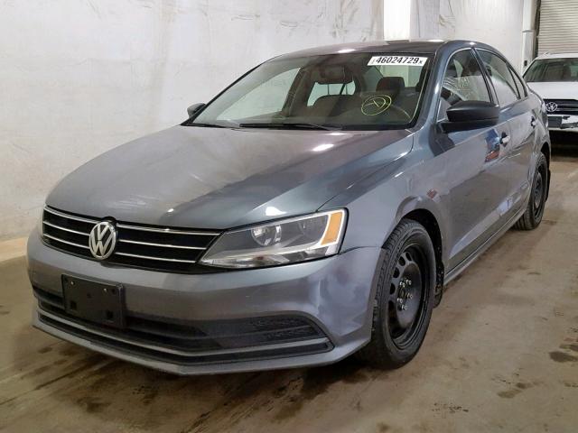 3VWLA7AJ2FM273163 - 2015 VOLKSWAGEN JETTA TDI GRAY photo 2