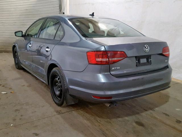 3VWLA7AJ2FM273163 - 2015 VOLKSWAGEN JETTA TDI GRAY photo 3