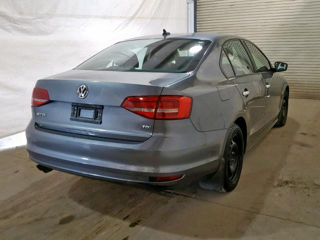 3VWLA7AJ2FM273163 - 2015 VOLKSWAGEN JETTA TDI GRAY photo 4