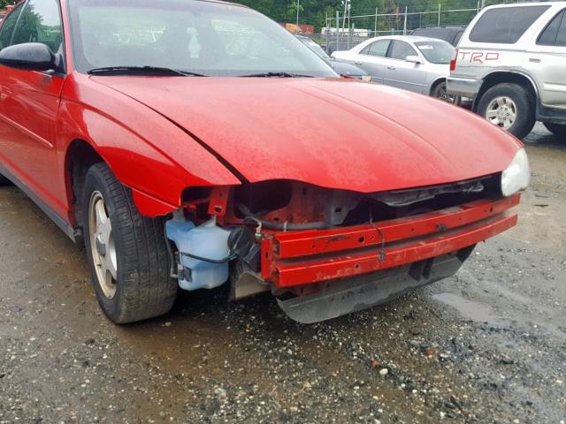2G1WW12E439284923 - 2003 CHEVROLET MONTE CARL წითელი ფოტო 9