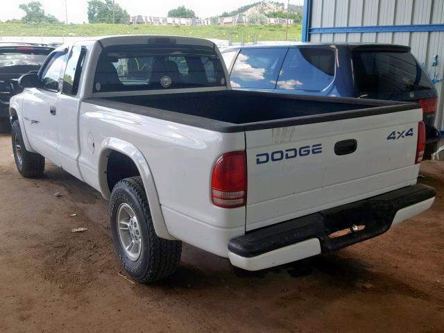 1B7GG22N0YS697491 - 2000 DODGE DAKOTA WHITE photo 3