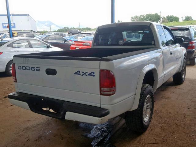 1B7GG22N0YS697491 - 2000 DODGE DAKOTA WHITE photo 4