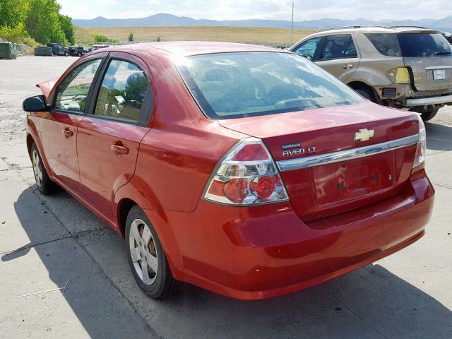 KL1TD56E79B314934 - 2009 CHEVROLET AVEO LS RED photo 3