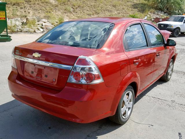 KL1TD56E79B314934 - 2009 CHEVROLET AVEO LS RED photo 4