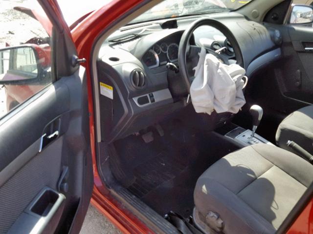 KL1TD56E79B314934 - 2009 CHEVROLET AVEO LS RED photo 9