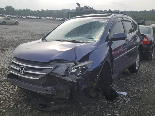 2HKRM4H79DH636378 - 2013 HONDA CR-V EXL BLACK photo 2