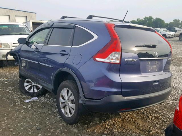 2HKRM4H79DH636378 - 2013 HONDA CR-V EXL BLACK photo 3