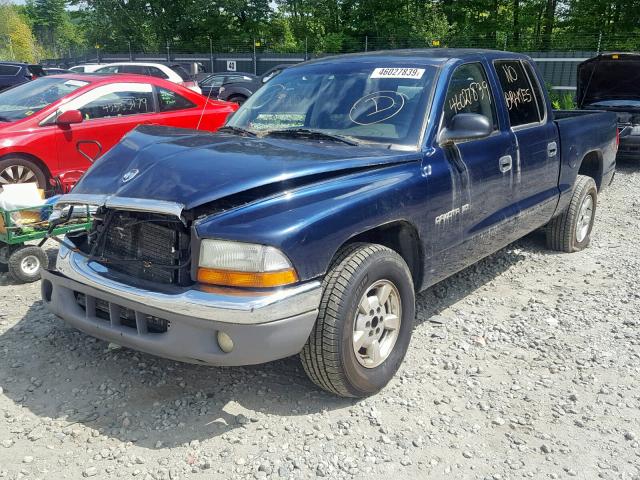 1B7HL48X02S621877 - 2002 DODGE DAKOTA QUA BLUE photo 2