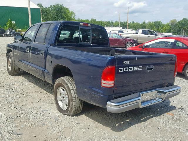 1B7HL48X02S621877 - 2002 DODGE DAKOTA QUA BLUE photo 3