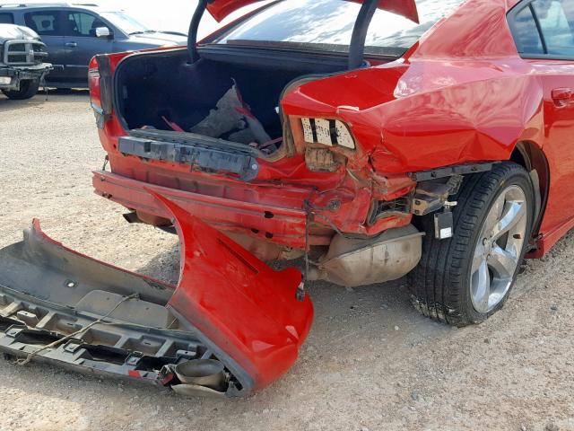 2C3CDXHG4EH143911 - 2014 DODGE CHARGER SX RED photo 9