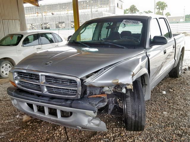 1D7HL38K54S706379 - 2004 DODGE DAKOTA QUA SILVER photo 2