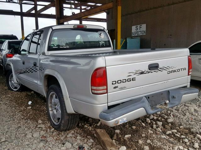 1D7HL38K54S706379 - 2004 DODGE DAKOTA QUA SILVER photo 3