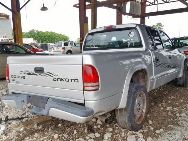 1D7HL38K54S706379 - 2004 DODGE DAKOTA QUA SILVER photo 4