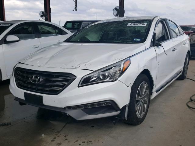 5NPE34AF0FH084954 - 2015 HYUNDAI SONATA SPO WHITE photo 2