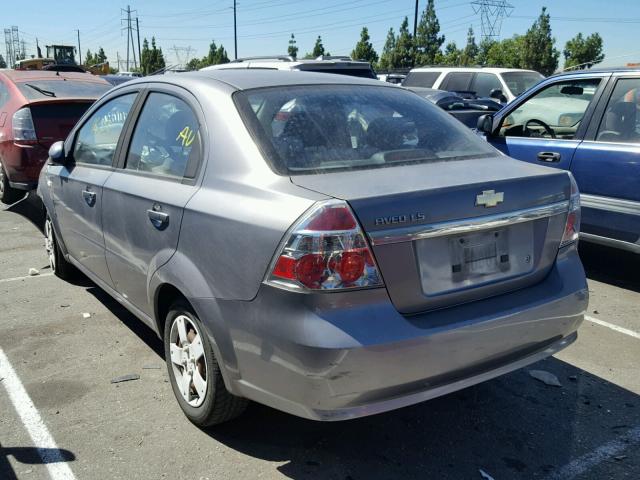 KL1TD56677B123858 - 2007 CHEVROLET AVEO BASE Сұр фото 3