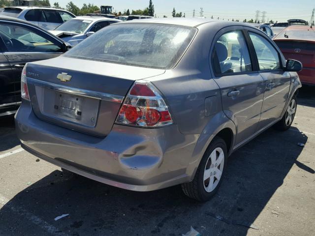 KL1TD56677B123858 - 2007 CHEVROLET AVEO BASE Сұр фото 4