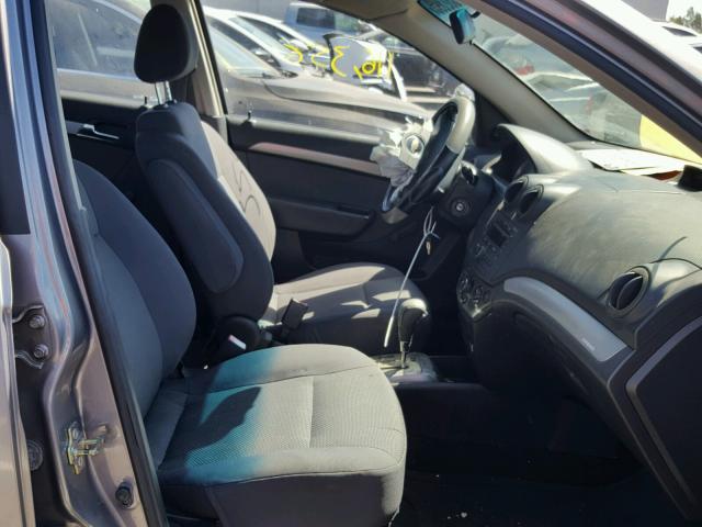 KL1TD56677B123858 - 2007 CHEVROLET AVEO BASE Сұр фото 5