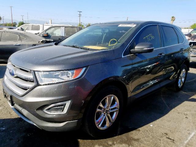 2FMTK3J86FBB21292 - 2015 FORD EDGE SEL CHARCOAL photo 2