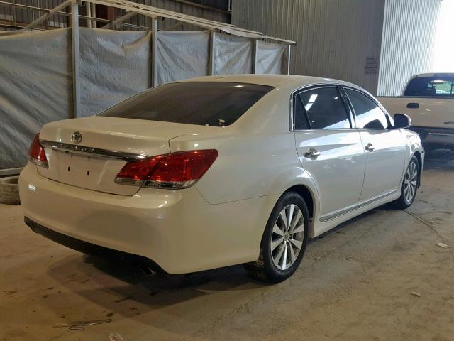 4T1BK3DB3BU380877 - 2011 TOYOTA AVALON BAS WHITE photo 4