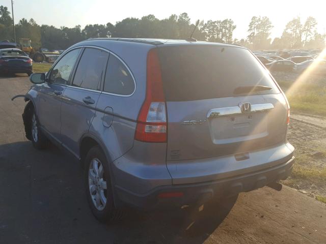 JHLRE38778C040939 - 2008 HONDA CR-V EXL BLUE photo 3