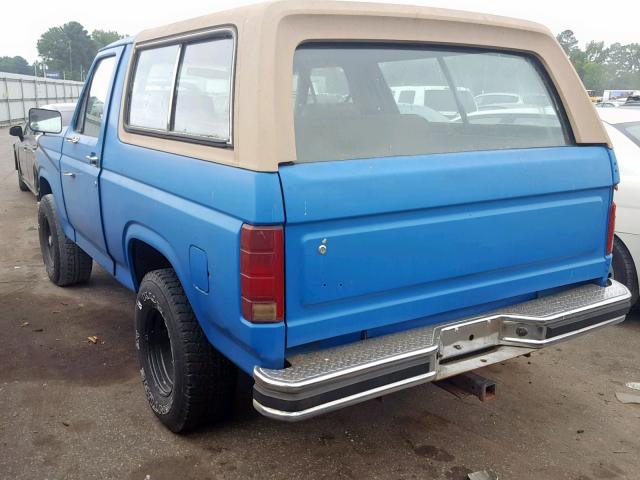 1FMEU15F2ELA56679 - 1984 FORD BRONCO U10 BLUE photo 3