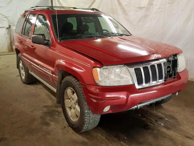 1J8GW68J74C166865 - 2004 JEEP GRAND CHER RED photo 1