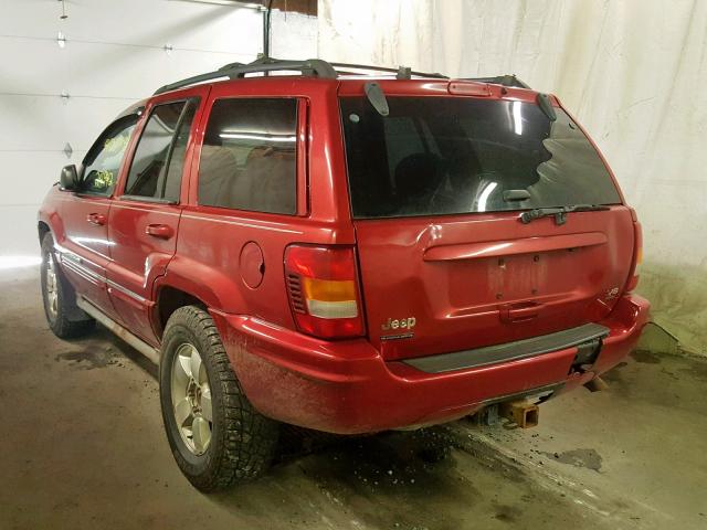 1J8GW68J74C166865 - 2004 JEEP GRAND CHER RED photo 3