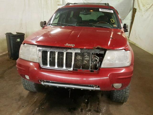 1J8GW68J74C166865 - 2004 JEEP GRAND CHER RED photo 9