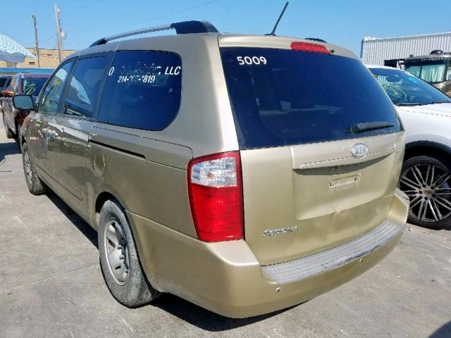 KNDMG4C34A6329552 - 2010 KIA SEDONA LX GOLD photo 3