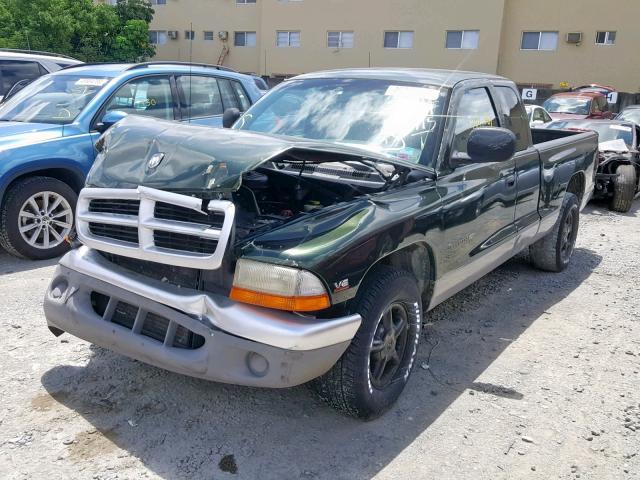 1B7GL23X7VS193754 - 1997 DODGE DAKOTA GREEN photo 2