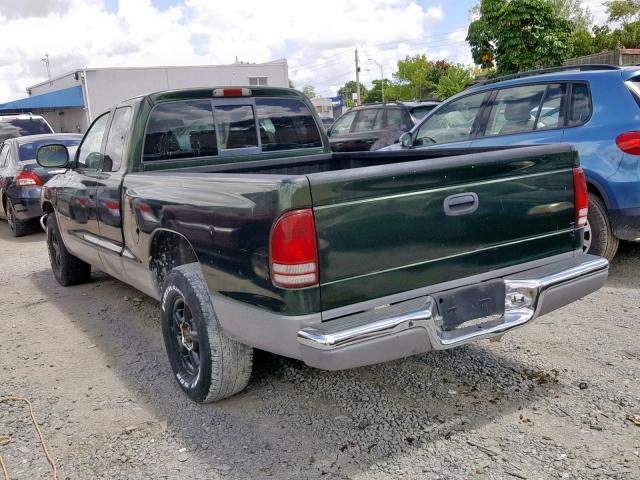 1B7GL23X7VS193754 - 1997 DODGE DAKOTA GREEN photo 3