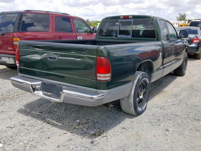 1B7GL23X7VS193754 - 1997 DODGE DAKOTA GREEN photo 4