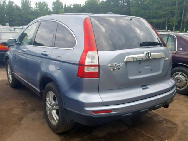 5J6RE4H75BL020967 - 2011 HONDA CR-V EXL BLUE photo 3