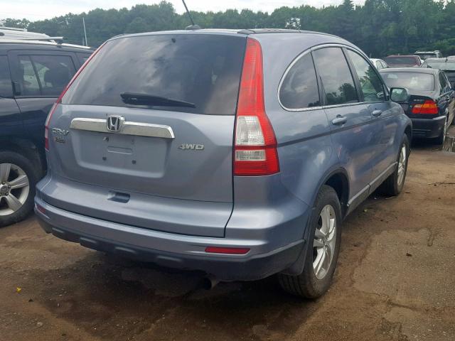 5J6RE4H75BL020967 - 2011 HONDA CR-V EXL BLUE photo 4