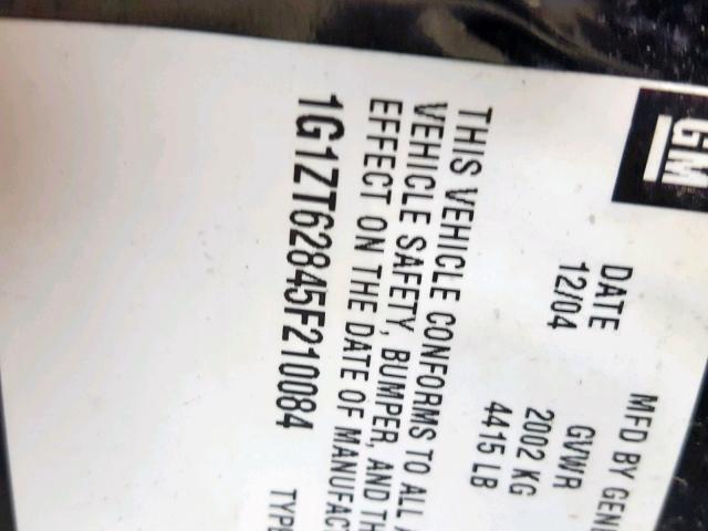 1G1ZT62845F210084 - 2005 CHEVROLET MALIBU MAX 黑色 照片 10