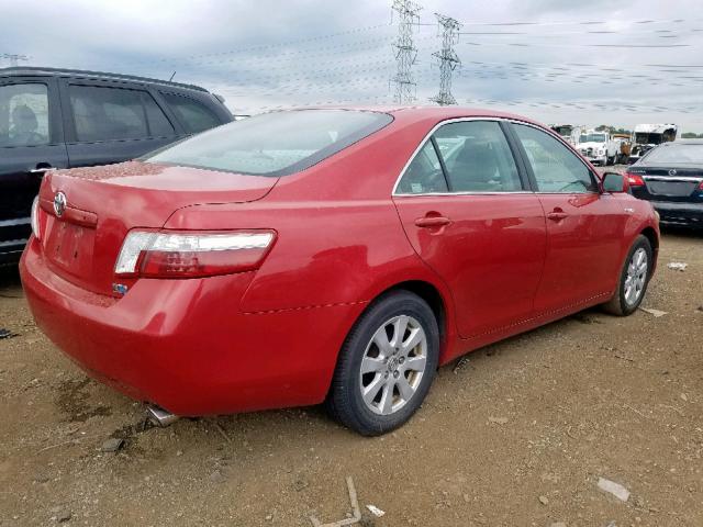 4T1BB46K98U033890 - 2008 TOYOTA CAMRY HYBR RED photo 4