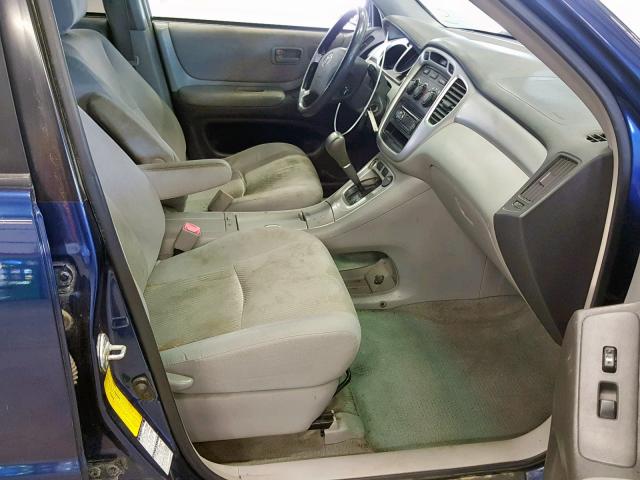 JTEEP21A750098547 - 2005 TOYOTA HIGHLANDER BLUE photo 5