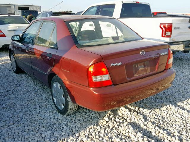 JM1BJ225621615966 - 2002 MAZDA PROTEGE DX MAROON photo 3