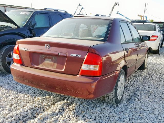 JM1BJ225621615966 - 2002 MAZDA PROTEGE DX MAROON photo 4