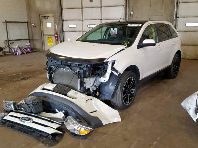 2FMDK4JCXDBB11618 - 2013 FORD EDGE SEL WHITE photo 2