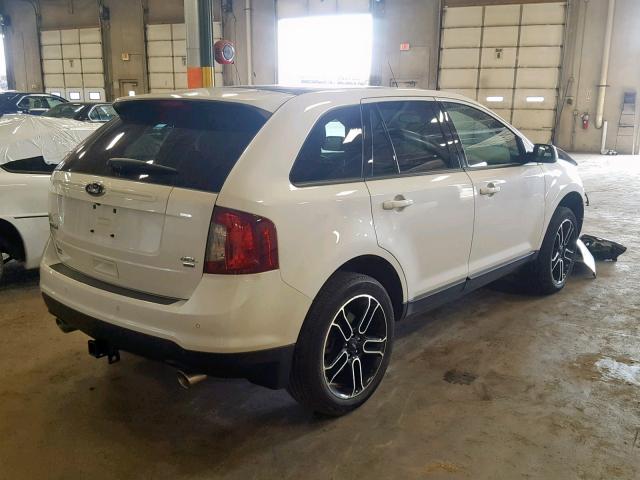 2FMDK4JCXDBB11618 - 2013 FORD EDGE SEL WHITE photo 4