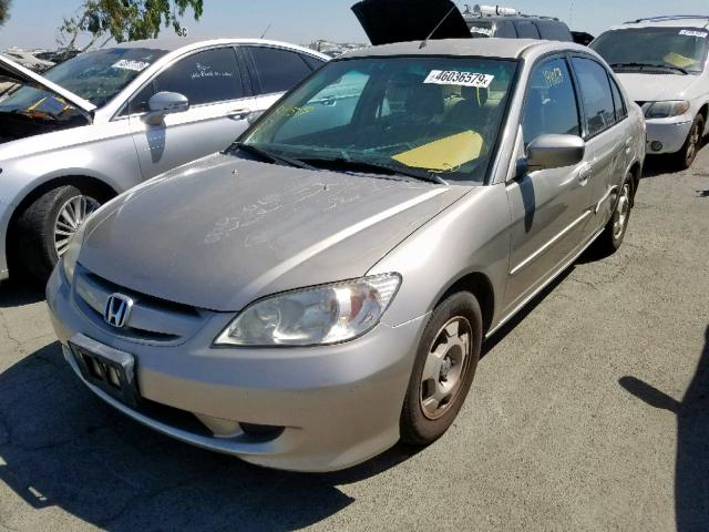 JHMES96675S020417 - 2005 HONDA CIVIC HYBR GOLD photo 2