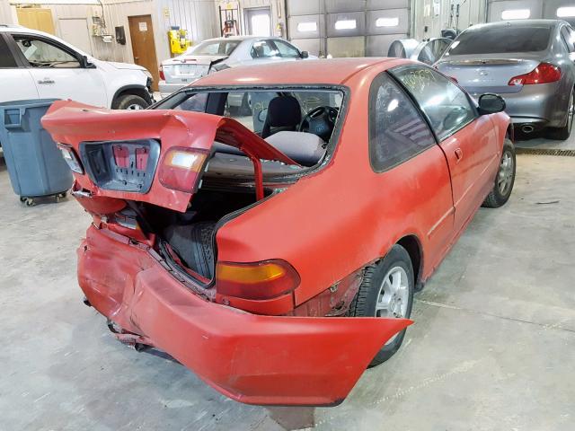 2HGEJ2221RH513443 - 1994 HONDA CIVIC DX RED photo 4