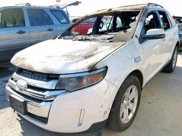 2FMDK3JCXDBE05465 - 2013 FORD EDGE SEL WHITE photo 2