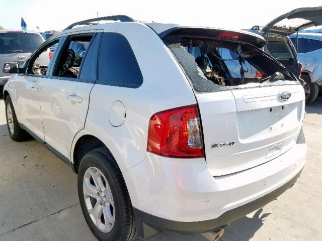 2FMDK3JCXDBE05465 - 2013 FORD EDGE SEL WHITE photo 3