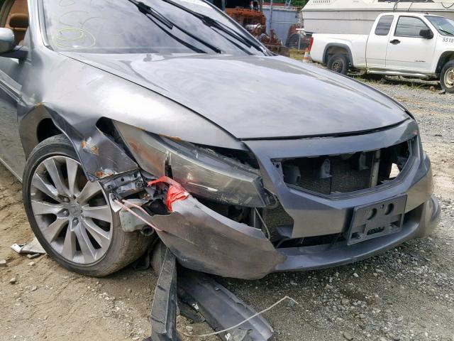 1HGCS22838A011796 - 2008 HONDA ACCORD EXL GRAY photo 9